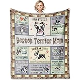 FIOUNG Boston Terrier Gifts for Women Girl, Boston Terrier Blanket 60''x50'', Boston Terriers Gifts for Lovers Mom, Gift for Boston Terriers Dog Owners Lovers Decor for Birthday Christmas Mothers Day