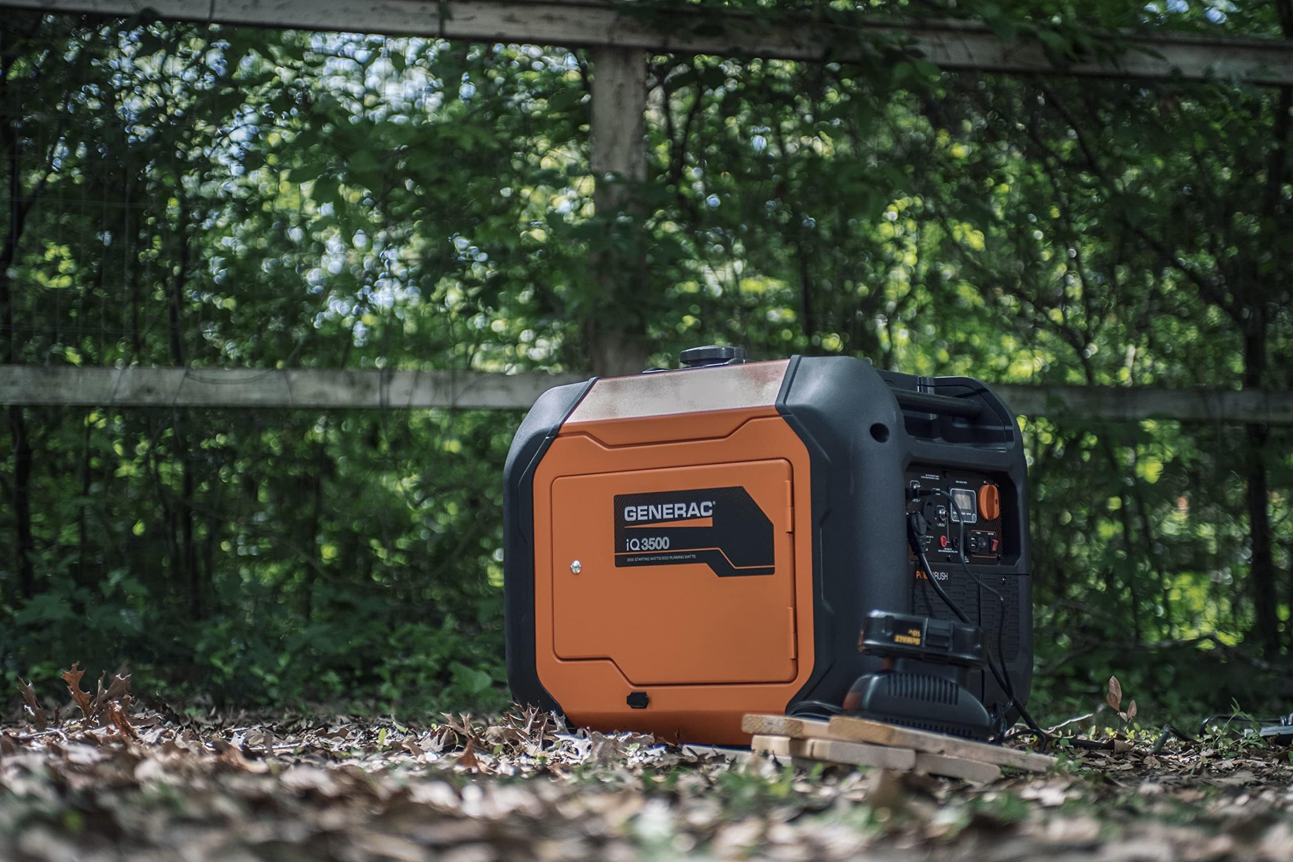 Generac 7127 iQ3500 3,500-Watt Gas-Powered Portable Inverter Generator - Durable, Lightweight Design - Speed Selection for Quiet Performance or Maximum Power - CARB Compliant - Orange/Black