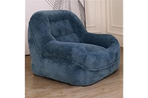 SNUG SOFEE Plush Foam Sofa with Faux Rabbit Fur Cover – Soft and Comfortable Chunky Bean Bag Chair for Living Room, Stylish Design for Bedroom and Lounge, Cozy & Spacious Sofa for Relaxation (Gray)
