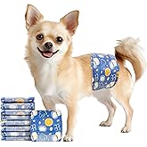 MICOOYO Male Dog Diapers, Disposable Male Dog Wraps with Wetness Indicator, Super Absorbent | Leak Proof Doggie Diapers for Incontinence, Marking, Puppy Training, XS, 6-13-inch Waist, 20 Counts