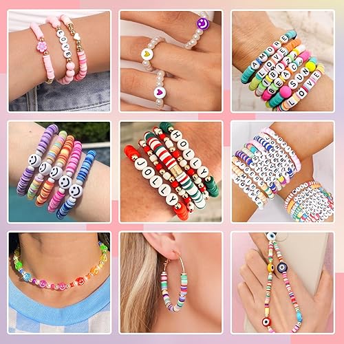 Gionlion Clay Beads Friendship Bracelet Making Kit, 72 Colors