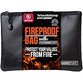 Fireproof Money Bag for Cash (10" x 13") – Waterproof Document Holder with Zipper, Protects Important Papers, Passports & Valuables from Fire & Water – Secure Storage for Home, Office & Travel