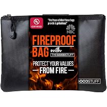 ROLOWAY Fireproof Bag (9.6 X 6.6 Inches) 5200°F Heat Insulated, Fireproof Oney Bag With Zipper