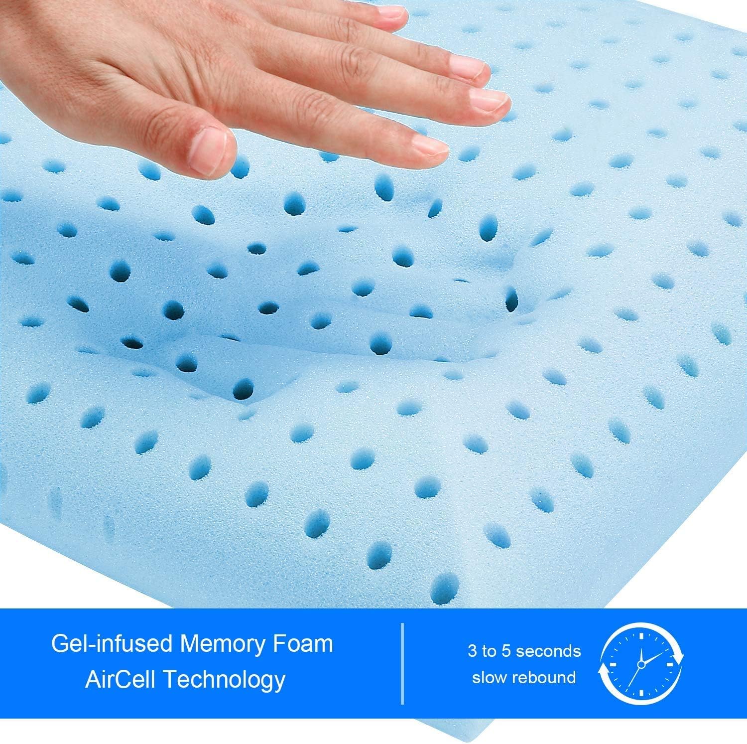Milemont Ventilated Gel Memory Foam Pillow, Bed Pillows for Sleeping, Neck Support for Back, Stomach, Side Sleepers, CertiPUR-US, Standard Size: Home & Kitchen