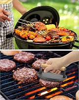QWORK Burger Press Cast Iron with Wooden Handle 17.5cm view 3