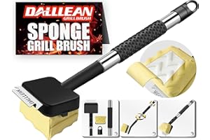 DALLLEAN BBQ Grill Brush Bristle Free for Outdoor Grill, Replaceable Head Cleaning Brush, Steam Grate Cleaner, BBQ Cleaning Brush, Scraper for Grill Grates, Safe Barbecue Grill Brush