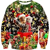 RAISEVERN Ugly Christmas Sweatshirt for Men Funny Xmas Holiday Pullover Sweater