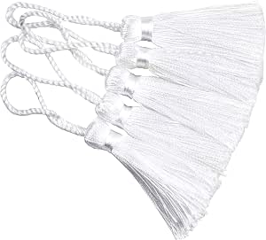 20 Glands Soyeux Blancs 6 Pouces - Pour Création Bijoux DIY, Boucles D'Oreilles, Bracelets, Signets - Tête D'Ananas, Fait Main