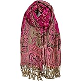 AUSEKALY Pashmina Feel Shawls Wraps for Women Rave Scarf Soft Silky Reversible Men Scarves