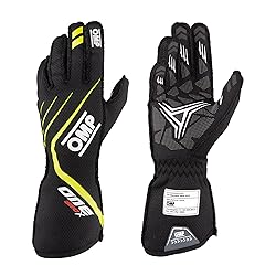 OMP One EVO X Gloves Black Flo Yellow X Small