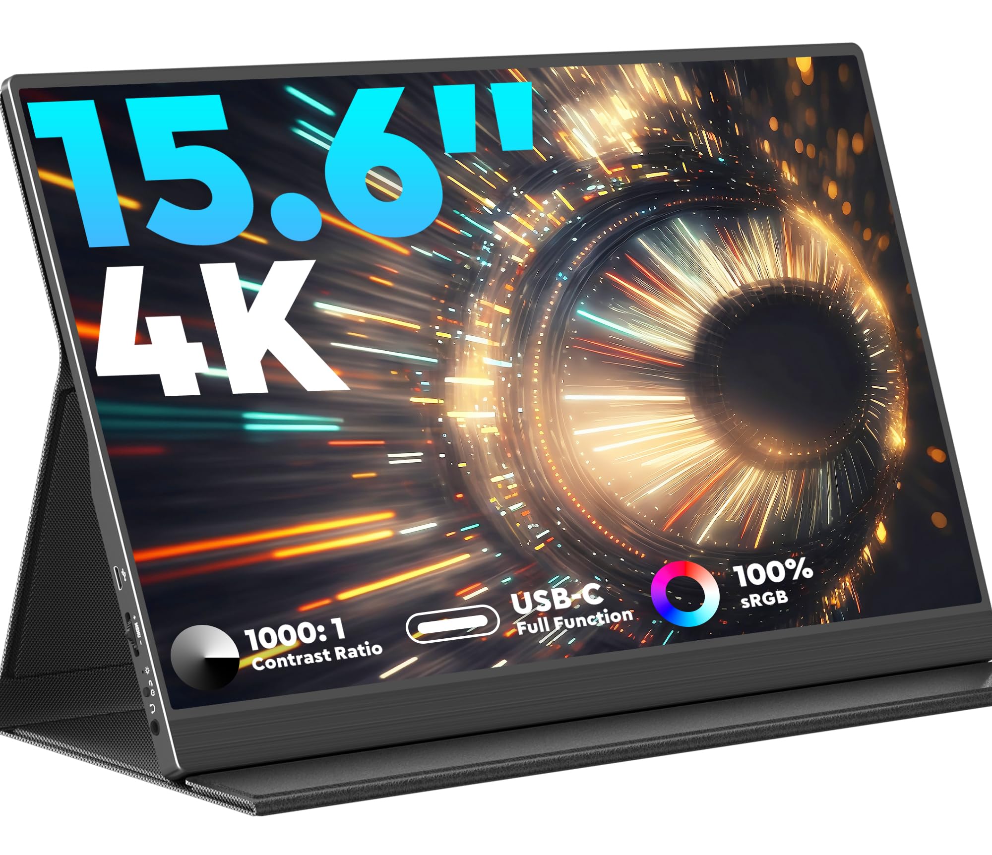 OUNSHLI 4K Portable Monitor, 15.6'' 3840x2160 UHD