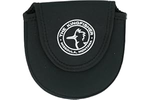 Kingfisher Fly Fishing Reel Bag, Neoprene Material, Portable, Protective, Fits Reel on Fishing Rod (Large)