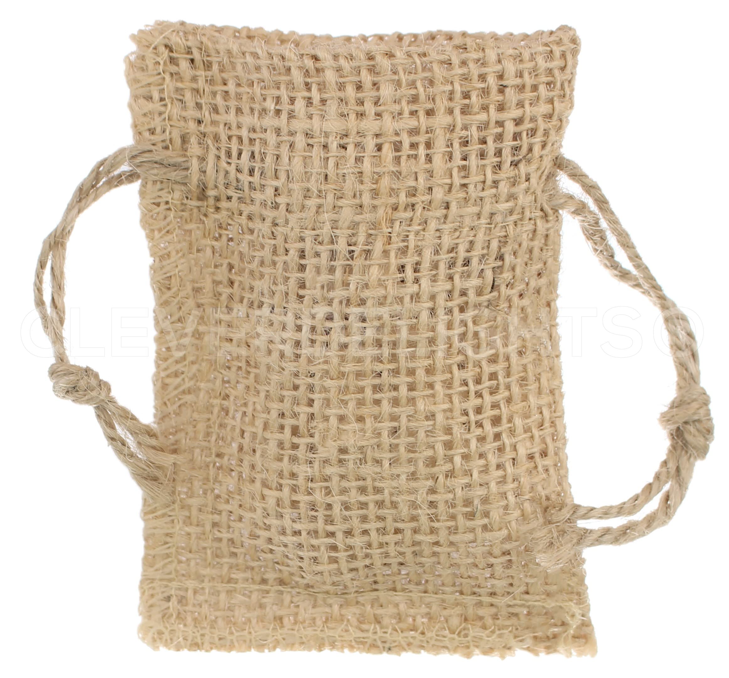 CleverDelights 2 x 3 Burlap Bags with Natural Jute Drawstring - - Small Burlap Pouch Sack Favor Bag for Showers Weddings Parties and Receptions - 2x3 inch by CleverDelights