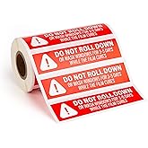 500pcs Do Not Roll Down Window Stickers, Removable Adhesive Warning Labels for Automotive Tint Shops, Vinyl Wrapping, 1" x 4"