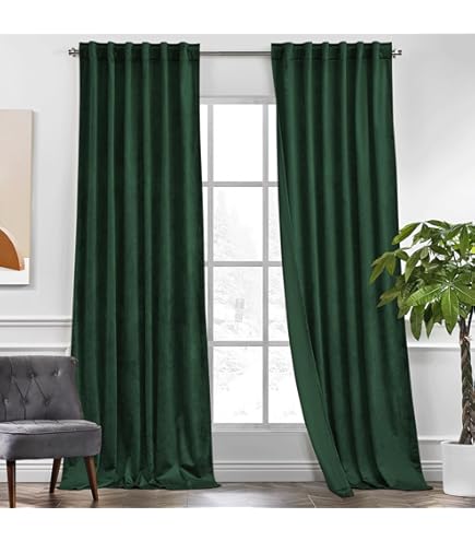 Amazon.com: SPXTEX Green Velvet Blackout Curtains - 84 Inch Long