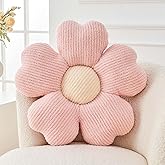 Kcvvcr Flower Throw Pillow, Cute Flower Shaped Pillow Decorative Throw Pillow for Bed Couch, Soft Daisy Pillows Floor Seating Cushion Cushions (14.9 Inch Light Pink)