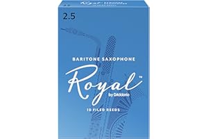 ROYAL BY D'ADDARIO D'Addario Woodwinds - Royal Baritone Saxophone Reeds - Baritone Sax Reeds with Strong Spine - Great for Classical or Jazz - Strength 2.5