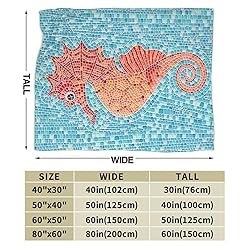 Duduho Seahorse Bed Blanket Ultra Soft Ocean Theme
