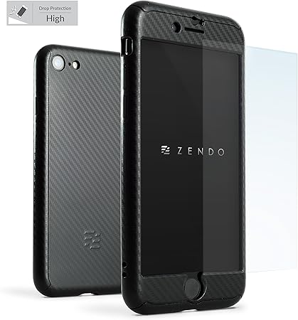 Zendo Iphone 7 Case Anti Shock Mil Std Bundled With 9h Screen Shield Nanoskin Ex 360 Full Cover Case Carbon Black Amazon Co Uk Electronics Photo