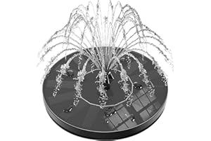 GAIZERL Solar Fountain Bird Bath Fountains Pump 2024 Upgraded 100% Glass Panel, Solar Powered Water Fountain with 8 Nozzles & 4 Fixers for Garden, Pond, Pool, Patio, Outdoor - No Battery Needed