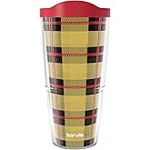 Tervis Explorer Collection Rugged Plaid Made in USA Double Walled Insulated Tumbler Travel Cup Keeps Drinks Cold & Hot, 24oz, Classic