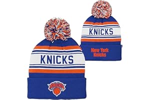 OUTERSTUFF NBA Kids Youth 8-20 Official Primary Logo Sport Knit Cold Weather Cuffed Pom Beanie Hat