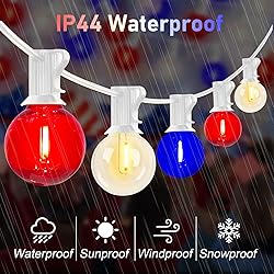 25Ft G40 LED Outdoor String Lights with 27 LED Red