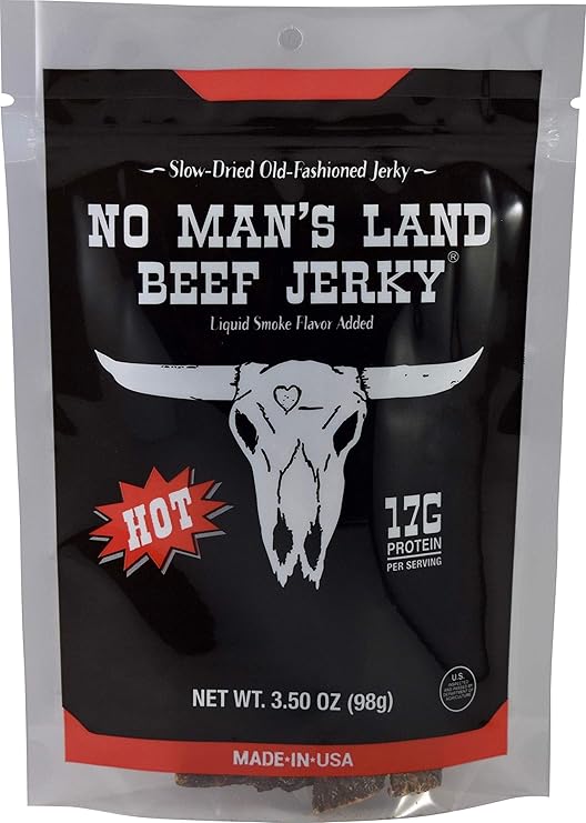 No Man’s Land HOT Beef Jerky High Protein Low Calorie Low