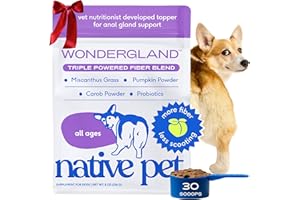 Native Pet WonderGland - Dog Anal Gland Treatment Using Fiber for Dogs - Prevent Scooting for Dogs Anal Gland Supplement Including Dog Gut Health Probiotics for Anal Gland Support - 30 Scoops
