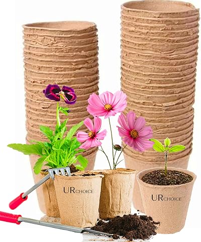 UR CHOICE 96pc Biodegradable Seedling Pots Compostable Plant Cups Easy