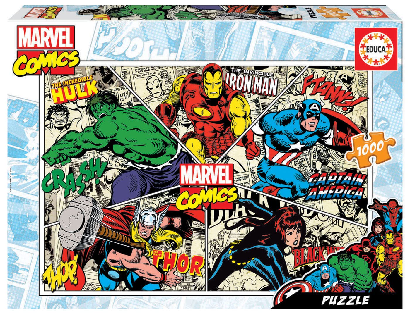 Educa - 1000 Piece Puzzle for Adults | Marvel Comics Includes Glue Fix Puzzle Ages 14 (18498)