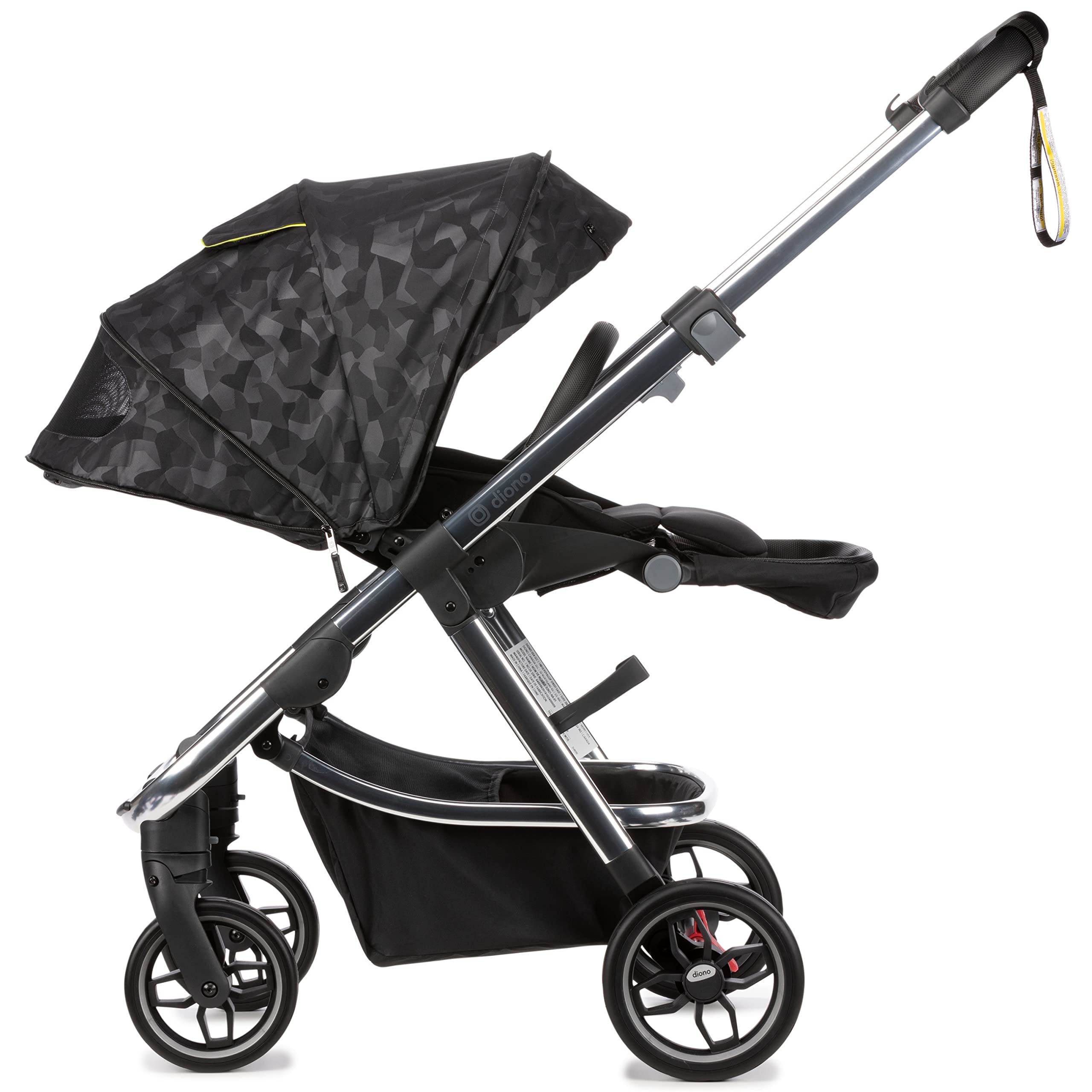 Diono Excurze Luxe Baby, Infant, Toddler Stroller, Perfect City Travel System Stroller and Car Seat Compatible, Adaptors Included Compact Fold, Narrow Ride, XL Storage Basket, Black Camo