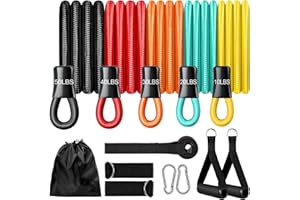 Uspring Resistance Bands for Working Out, Exercise Bands Resistance Bands Set with Handles, Door Anchor, Strength Training Bands Resistance, Work Out Bands for Home Gym, Pilates