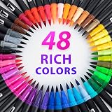 AKARUED Dual Tip Brush Pens 48 Colors Fineliner Brush Markers Set view 2