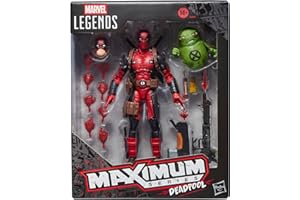 Marvel Legends Maximum Series Deadpool, Deluxe Deadpool Comics Figurine à collectionner de 15,2 cm avec 24 accessoires, y com