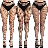 AOUN&HOUN Fishnet Stockings for Women Thigh High Pantyhose High Waist Sexy Fishnet Tights