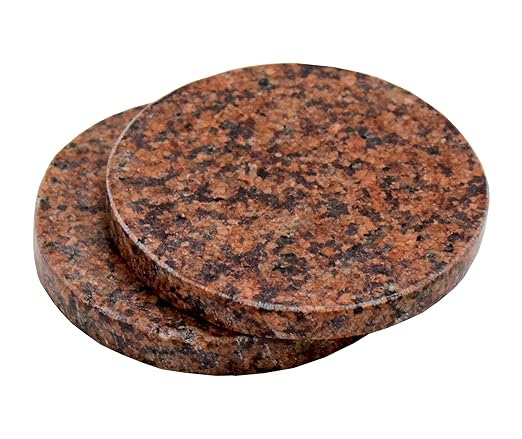 Hashcart Marble Stone Circle Shape Coasters for Restaurants/Bar Accessories (Set of 2)