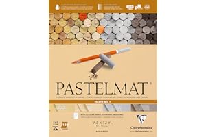 Clairefontaine Pastelmat Glued Pad - Palette No. 1 - (9 1/2 x 12 Inches) 24 x 30 cm - 360g - 12 Sheets - Maize, Buttercup, Dark Grey, Light Grey