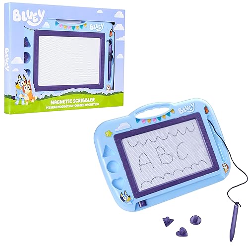 Bluey Magnetic Drawing Board for Kids Magic Scribbler Educational Learning Toy Doodle Pad with Stamps - Gifts for Kids
