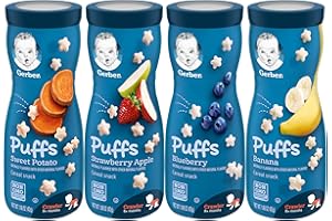 Gerber Graduates Apple Strawberry, Banana, Sweet Potato, Blueberry Puffs /pack of 4 1.48oz