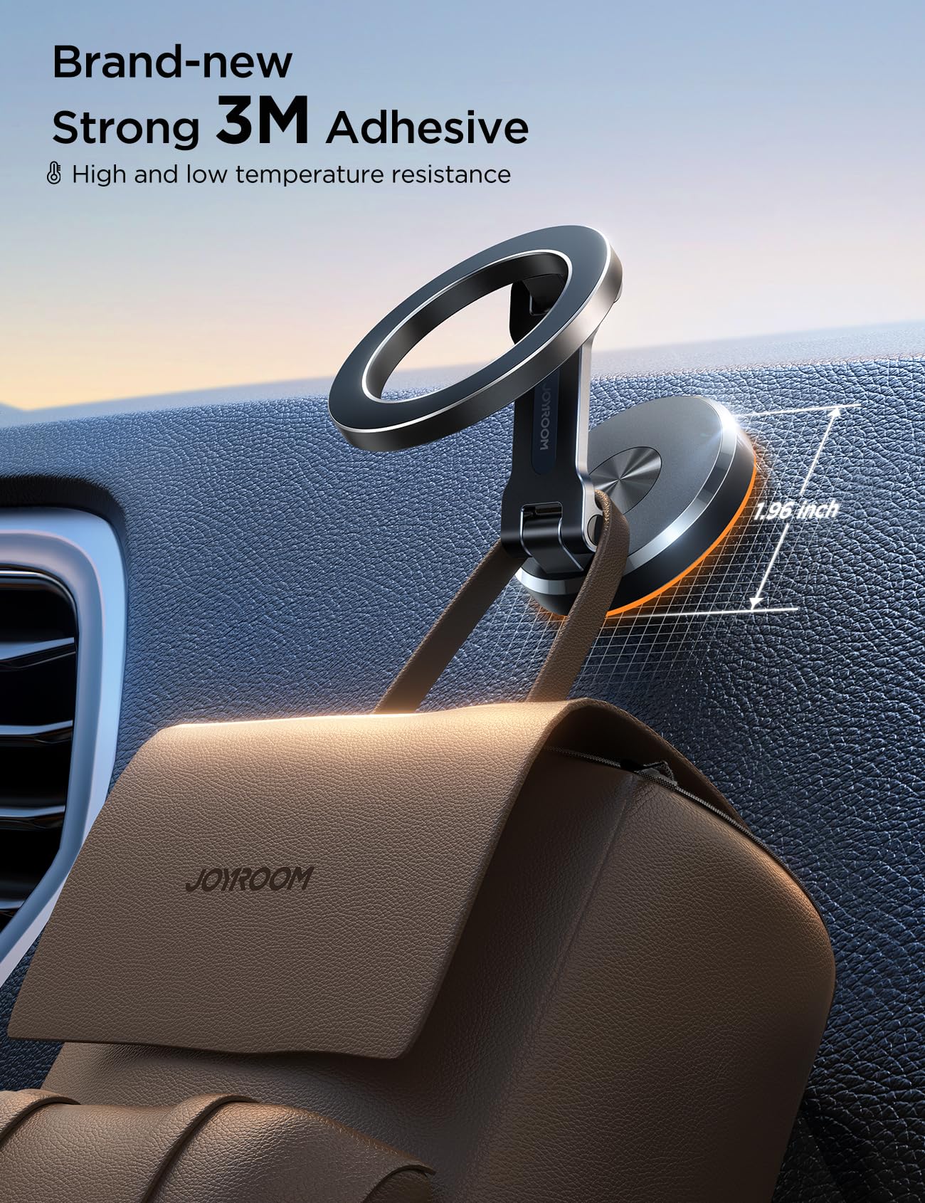 JOYROOM Fits MagSafe Car Mount, [All-Metal] Magnetic Phone Holder for Car with Strong Magnets, 360° Adjustable iPhone Car Mount, Car Accessories for Women Men, for iPhone 16 15 14 13 12 Pro Max Plus