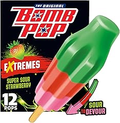 Bomb Pop Extremes Super Sour Strawberry Ice Pops, 12 Pack