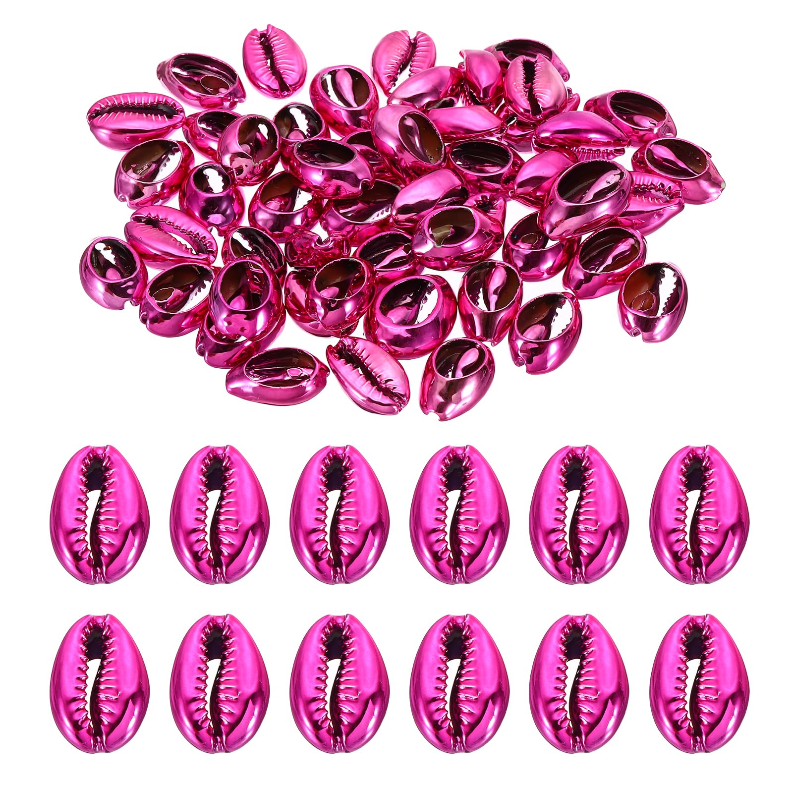 PATIKIL Natural Seashell Charm, 50 Pcs Oval Dyed Shells Craft Pendants Open Back Scallop Shell Beads with Hole for Necklace DIY Ocean Jewelry Making, Purple