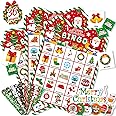 Christmas Bingo Game - Christmas Bingo for Kids Adults, 36 Players Bingo Cards Christmas Games with Reward Stickers Christmas Slap Bracelets for Classroom Activities Family Party Favors Xmas Gifts