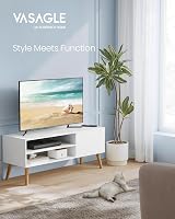 VASAGLE TV Unit 120 cm Wide White TV Stand for 55 Inch TVs LTV120T46 view 3