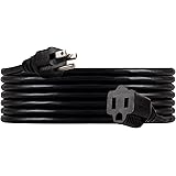 UltraPro, Black, GE 15 ft Extension, Double Insulated Cord, Indoor/Outdoor, UL Listed, 36824, 15 ft, 15 Ft
