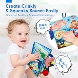 hahaland Baby Books 0-6 Months High Contrast Tummy Time Sensory Book 3D Tails view 6