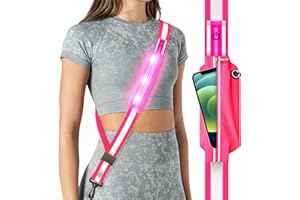 Fokia Kunbio LED Reflective Belt Sash for Walking at Night, Night Running Safety Gear High Visibility Rechargeable LED Light Up Running Belt for Runners Walkers Men Women
