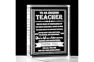 QIANWEI Teacher Appreciation Gifts for Women Men Crystal Thank You Gifts for Teacher from Students Birthday Christmas Retirement Gifts for Teachers Crystal Keepsake Plaque