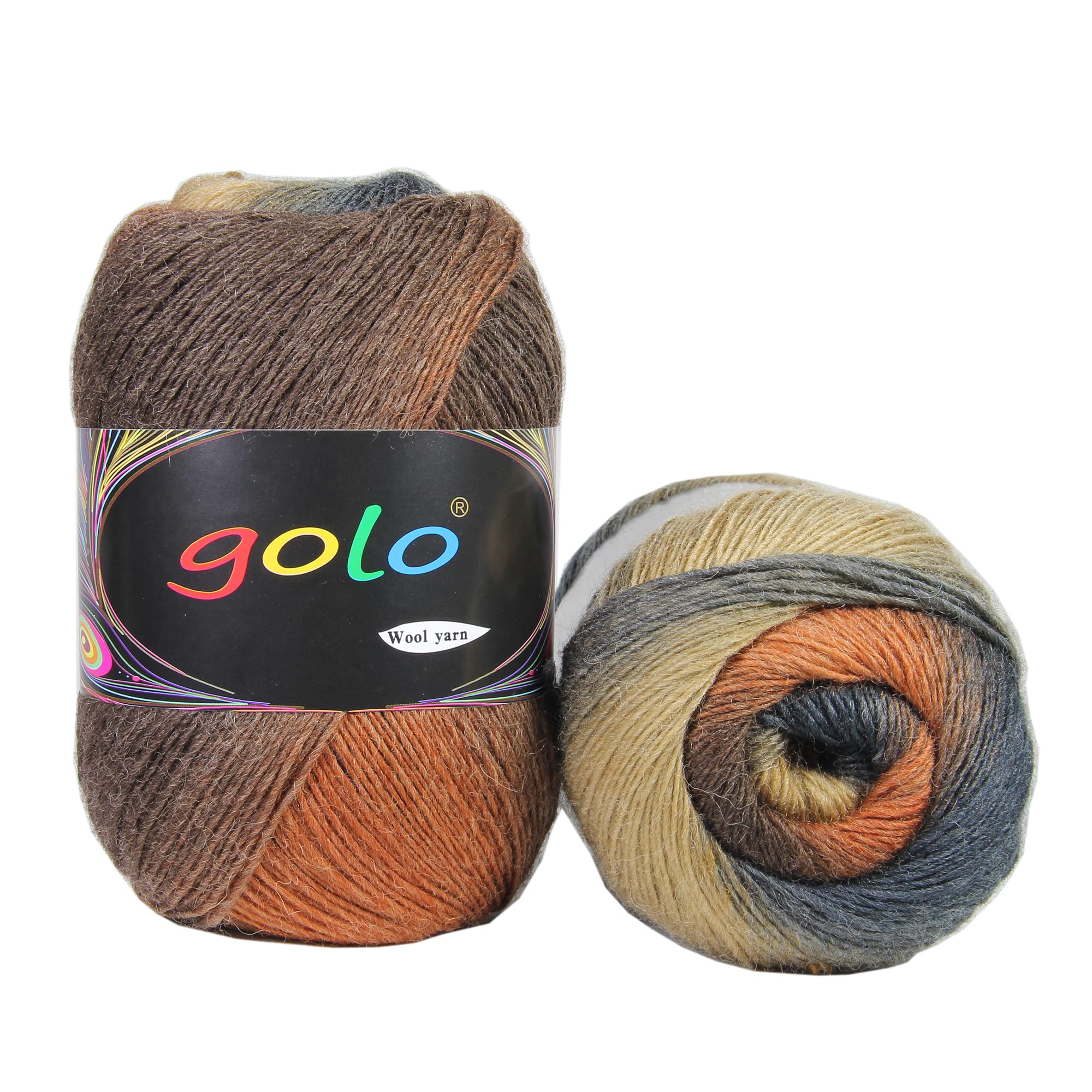 golo Wool Yarn for Knitting 550yd 0.22Ib Cashmere Yarn for Weaving (5D-20)